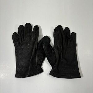 Vintage Womens Harley Davidson Black Leather‎ Motorcycle Gloves Size Small